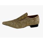 Mocassim Masculino Italiano Em Couro Dourado Social Glitter Ref: D670