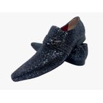 Sapato Masculino Italiano Em Couro Social Preto Glitter Ref: D794