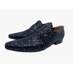 Sapato Masculino Italiano Em Couro Social Preto Glitter Ref: D794