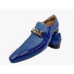 Sapato Masculino Italiano Em Couro Social Azul Jeans Ref: D806