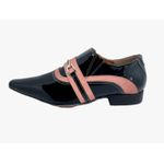 Sapato Masculino Italiano Em Couro Social Preto Ref: D811