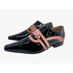 Sapato Masculino Italiano Em Couro Social Preto Ref: D811