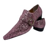 Sapato Masculino Italiano Em Couro Social Rosa Glitter Ref: D820