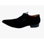 Sapato Masculino Italiano Em Camurça Social Preto Ref: D822