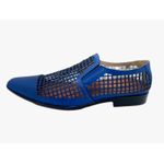 Mocassim Masculino Italiano Em Couro Social Azul Laser Ref: D842