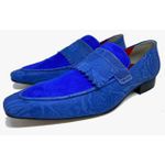 Sapato Masculino Italiano em Couro Social Executivo Azul 544