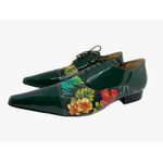 Sapato Masculino Italiano em Couro Social Executivo Bico Fino Verde 694