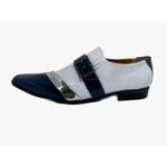 Sapato Masculino Italiano em Couro Social Executivo Bico Fino Azul Ref: 695