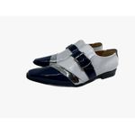 Sapato Masculino Italiano em Couro Social Executivo Bico Fino Azul Ref: 695