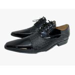 Sapato Masculino Italiano em Couro Social Executivo Bico Fino Preto Ref: 701