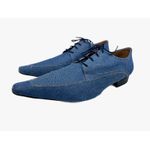 Sapato Masculino Italiano em Jeans Social Executivo Azul - Ref: 736