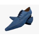 Sapato Masculino Italiano em Jeans Social Executivo Azul - Ref: 736