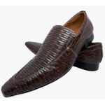 Sapato Masculino Italiano em Couro Social Executivo Bico Fino Marrom 739