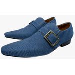 Sapato Masculino Italiano em Jeans Social Executivo Azul - Ref: 740