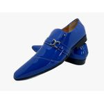 Sapato Masculino Italiano em Couro Social Azul - Ref: 715