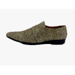 Mocassim Masculino Italiano em Couro Social Dourado Glitter - Ref: 723