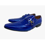 Sapato Masculino Italiano em Couro Social Azul Cobra - Ref: 731