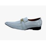 Sapato Masculino Italiano em Couro Social Branco Quadriculado - Ref: 733