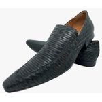 Mocassim Masculino Italiano em Couro Social Preto - Ref: 738