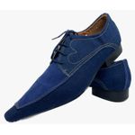 Sapato Masculino Italiano em Jeans Social Executivo Azul - Ref: 741