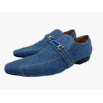 Sapato Masculino Italiano em Jeans Social Executivo Azul - Ref: 742