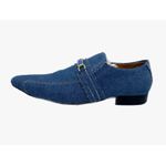 Sapato Masculino Italiano em Jeans Social Executivo Azul - Ref: 742