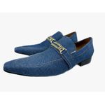 Sapato Masculino Italiano em Jeans Social Executivo Azul - Ref: 743