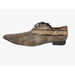 Sapato Masculino Italiano Em Couro Cobra Natural Marrom Terra Ref: D705