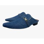 Babuche Masculino Em Couro Social Executivo Azul Jeans Ref: 1084