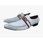 Sapato Masculino Italiano Em Couro Social Branco Ref: D809