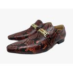 Sapato Masculino Italiano Em Couro Serpente Social Marrom Ref: D831