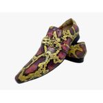 Sapato Masculino Italiano Em Couro Serpente Social Amarelo Ref: D832
