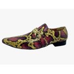 Sapato Masculino Italiano Em Couro Serpente Social Amarelo Ref: D832