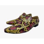 Sapato Masculino Italiano Em Couro Serpente Social Amarelo Ref: D832
