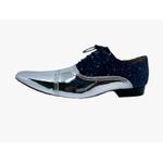 Sapato Masculino Italiano Em Couro Social Azul Ref: D835