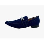 Sapato Masculino Italiano Em Couro Social Azul Ref: D836