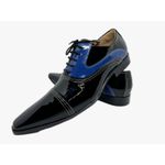 Sapato Masculino Italiano Em Couro Social Azul Ref: D858