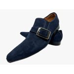 Sapato Masculino Italiano Em Couro Social Azul Ref: D867