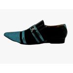 Sapato Masculino Italiano Em Couro Azul Serpente Ref: D883
