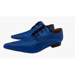 Sapato Masculino Italiano Em Couro Azul Glitter Ref: D886