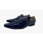 Sapato Masculino Italiano Em Couro Azul Ref: D890