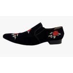 Sapato Masculino Italiano Em Couro Preto Bordado Flower Ref: D894