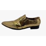 Sapato Masculino Italiano Em Couro Dourado Ref: D907