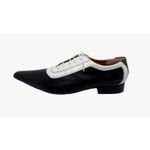 Sapato Masculino Italiano Em Couro Preto e Branco Ref: D910