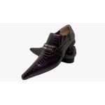 Sapato Masculino Italiano Em Couro Roxo Réptil Ref: D913