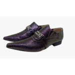 Sapato Masculino Italiano Em Couro Roxo Réptil Ref: D913
