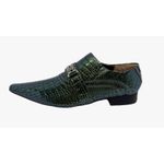 Sapato Masculino Italiano Em Couro Preto Réptil Ref: D914