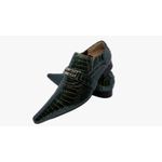 Sapato Masculino Italiano Em Couro Preto Réptil Ref: D914