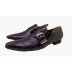 Sapato Masculino Italiano Em Couro Violeta Réptil Ref: D917