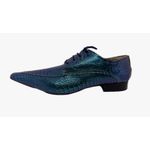 Sapato Masculino Italiano Em Couro Azul Réptil Ref: D920